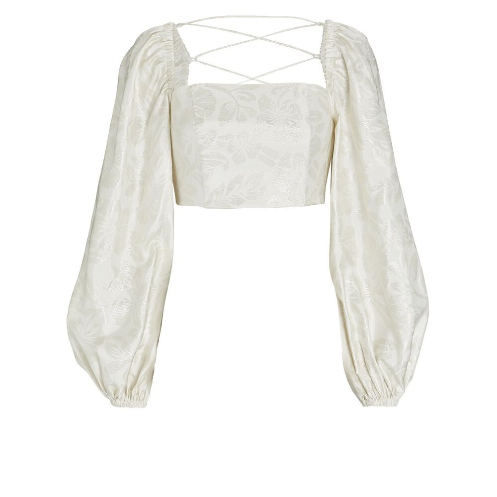 Significant Other Roselle Puff Sleeve Crop Top Size US6 SL200714T